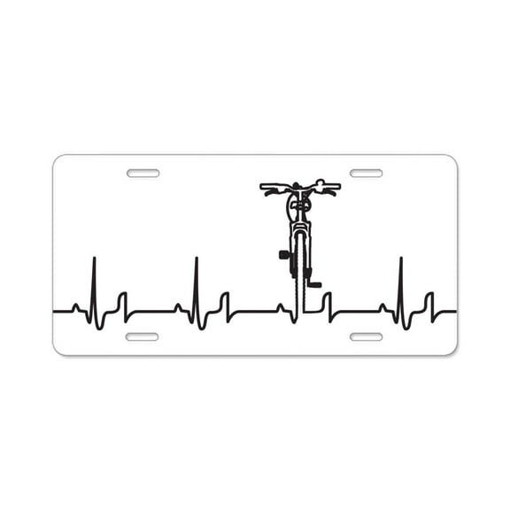 CafePress - Bike Heartbeat - Aluminum License Plate, Front License Plate, Vanity Tag