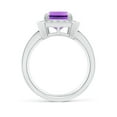 thumbnail image 2 of ANGARA Natural 2.9 Ct. Amethyst with Diamond Halo Engagement Ring in 14K White Gold for Women (Ring Size: 11.5), 2 of 9