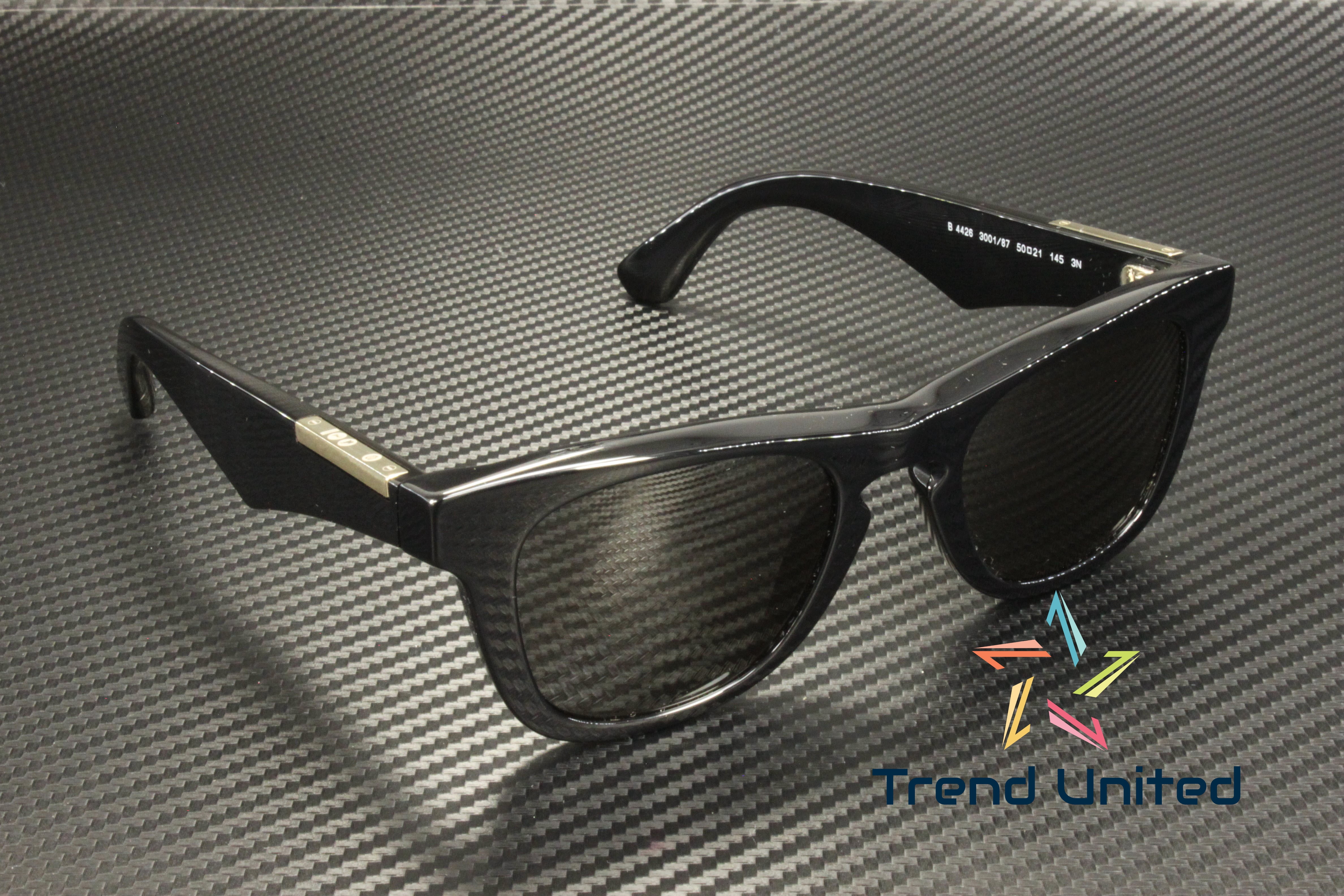 NEW Burberry BE4426 300187 Black Grey Square Unisex Sunglasses BE 4426 Burberry BE4426 S (50 - 21) with Grey lenses and Brown frame  main image 3