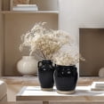 thumbnail image 2 of LuxenHome 2-Piece Black Jug Terracotta Vase with Two Handles Set, 2 of 7