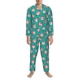 thumbnail image 3 of Sikiie Funny Christmas Deer Mens Pajama Set, Soft Warm Long Sleeve Sleepwear, Cozy Button-Down Pjs for Men-XX-Large, 3 of 7
