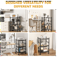 thumbnail image 5 of Kitchen Microwave Cart, 3-Tier Kitchen Metal Utility Storage Rack Cart, Rolling Bakers Rack, Rolling Microwave Stand with 4 Hooks for Kitchen, Living Room, Entryway, 5 of 8