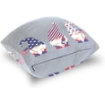 thumbnail image 5 of GZHJMY 4th of July Throw Pillow Covers Gnome Holding Flag Independence Day Pillowcase Sofa Party Decor Back Cushion Case 2 Pack Birthday USA American Housewarming Gift 18" × 18", 5 of 5