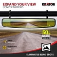 thumbnail image 3 of Krator 15" UTV Rear View Mirror Fits 1.75" & 2" Roll Bars, UTV Center Mirrors With Wide-Angle Convex Design, Compatible with Polaris, Arctic Cat, Can-Am, Honda, Kawasaki, CFMoto, Kubota & More, 3 of 7