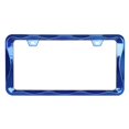 thumbnail image 4 of 2Pcs Creathome 3D Curly Wave Pattern Shining Blue License Plate Frame from Pure Zinc Alloy Metal, 4 of 4