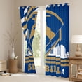 thumbnail image 3 of Homewish Baseball Sport City Curtains Pack of 2 (42x84 Each),Ball Game Gamer Curtains Blackout,Brown Blue White Bedroom Curtains For Kids,Luxury Bedroom Decor, 3 of 6