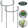 Okwish Semi-Circular Plant Support Ring Cage Garden Iron Plant Border Support Wire Hoop 2 Pcs