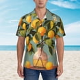 thumbnail image 2 of Rateoe Retro Warm Lemon Flower Pattern Men’s Hawaiian Shirt – Short Sleeve Button-Down Tropical Beach Shirt, Lightweight & Breathable Casual Aloha Shirt with Pocket,Medium, 2 of 7
