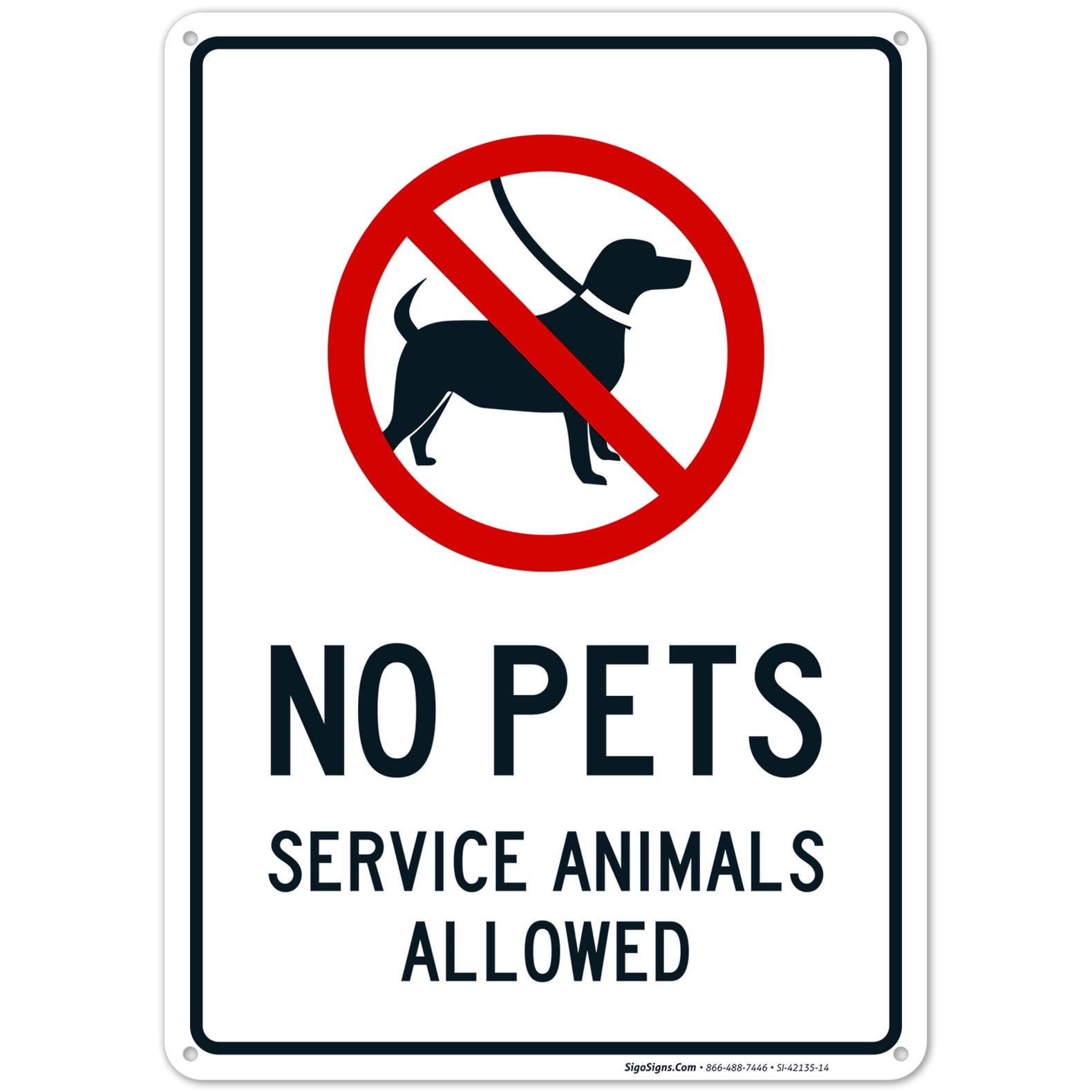 No Pets Allowed Sign. Service Animals Allowed Sign ...