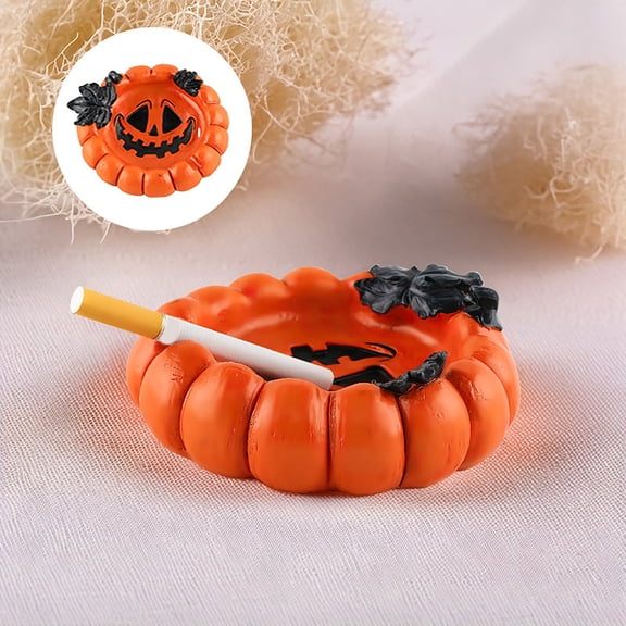 Fiudx Cenicero con Forma de Calabaza de Halloween, Diseño Único de Resina, Decoración de Escritorio Espeluznante, Funcional y Duradero, para Usar Todo El Año, Decoración de Bar para Oficina En Casa,