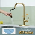 thumbnail image 3 of WOWOW Single Handle Pull Down Sprayer Kitchen Faucet in Gold with Deck Plate, 3 of 5