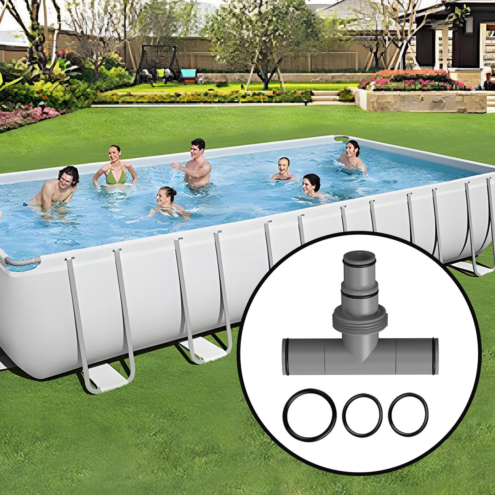 Pool Hose Connector,T Joint Pool Hose Connector 1.5"To 1.25",Filter Pump Hose Connector for Above Ground Swimming Pool Filter Pump and Pool Vacuum,Pool Hose Adapter for Pool Parts and Accessories