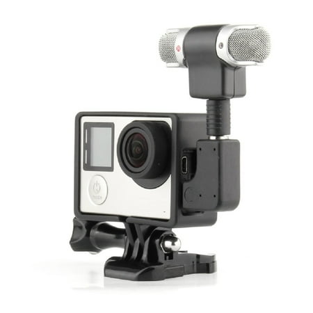 - Mini Stereo Microphone Standard Frame Case for Gopro Hero 4 3+3 USB to 3.5mm Mic Adapter Cable