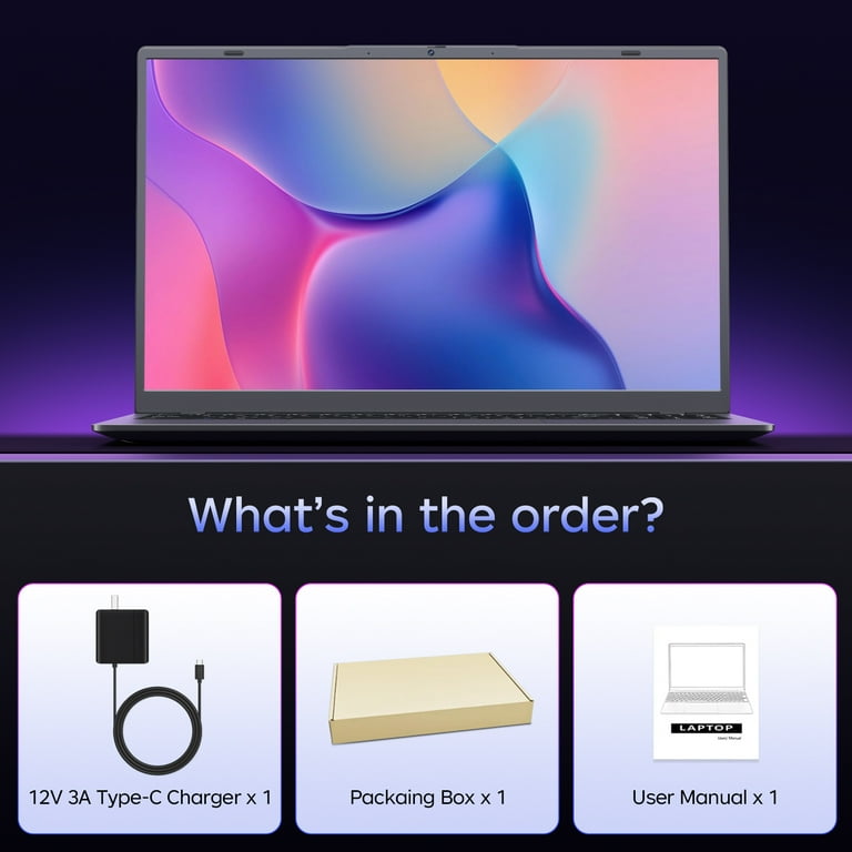 HYYUO 15.6" Laptop Computer, 32GB RAM 1TB SSD, Intel 6500Y with 2 Cores Up to 3.4GHz, 1080p FHD Display, Laptop for Business, Study, Office, Dark Gray, Windows 11 Laptop