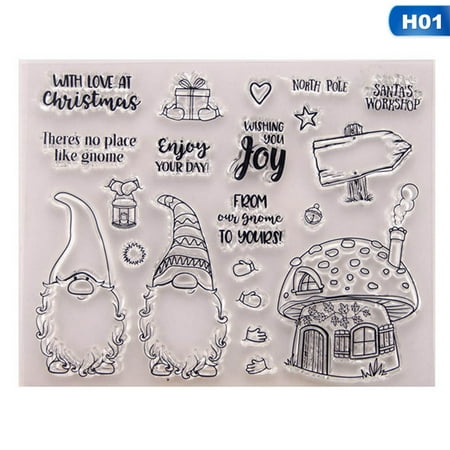 Irish Christmas Stamps KABOER Christmas Santa Clause Transparent Clear Silicone Stamp and Cutting Dies DIY Scrapbooking Photo Album Decorative Card Making ()