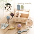 thumbnail image 2 of Wooden Kids Simulation Kitchen Toy Set Real Life Game Early Education Toy Ice Cream Machine Coffee Baby Educational Fun Toy Gift, 2 of 7