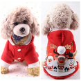 thumbnail image 1 of Christmas Dog Clothes Winter Pet Four-Legged Hooded Jacket  Red, 1 of 6