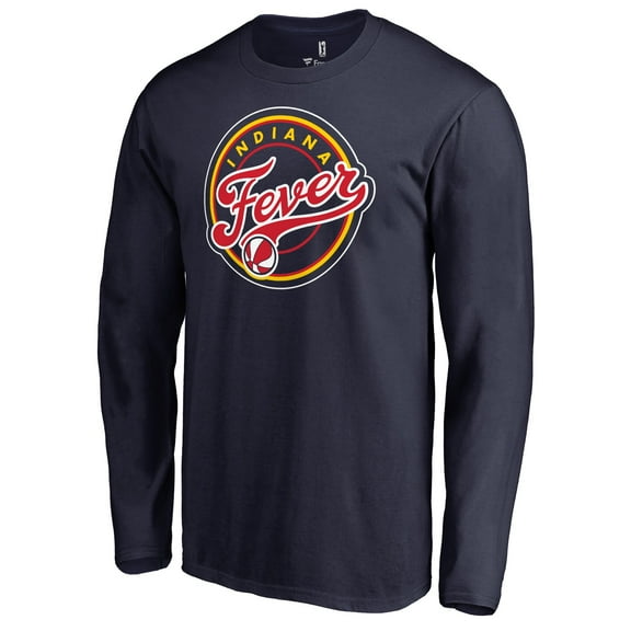 Men's Navy Indiana Fever Primary Logo Long Sleeve T-Shirt