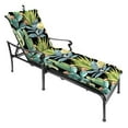 thumbnail image 3 of Jordan Manufacturing 74" x 22" Hatteras Ebony Black Floral Rectangular Outdoor Chaise Lounge Cushion with Ties and Hanger Loop, 3 of 12