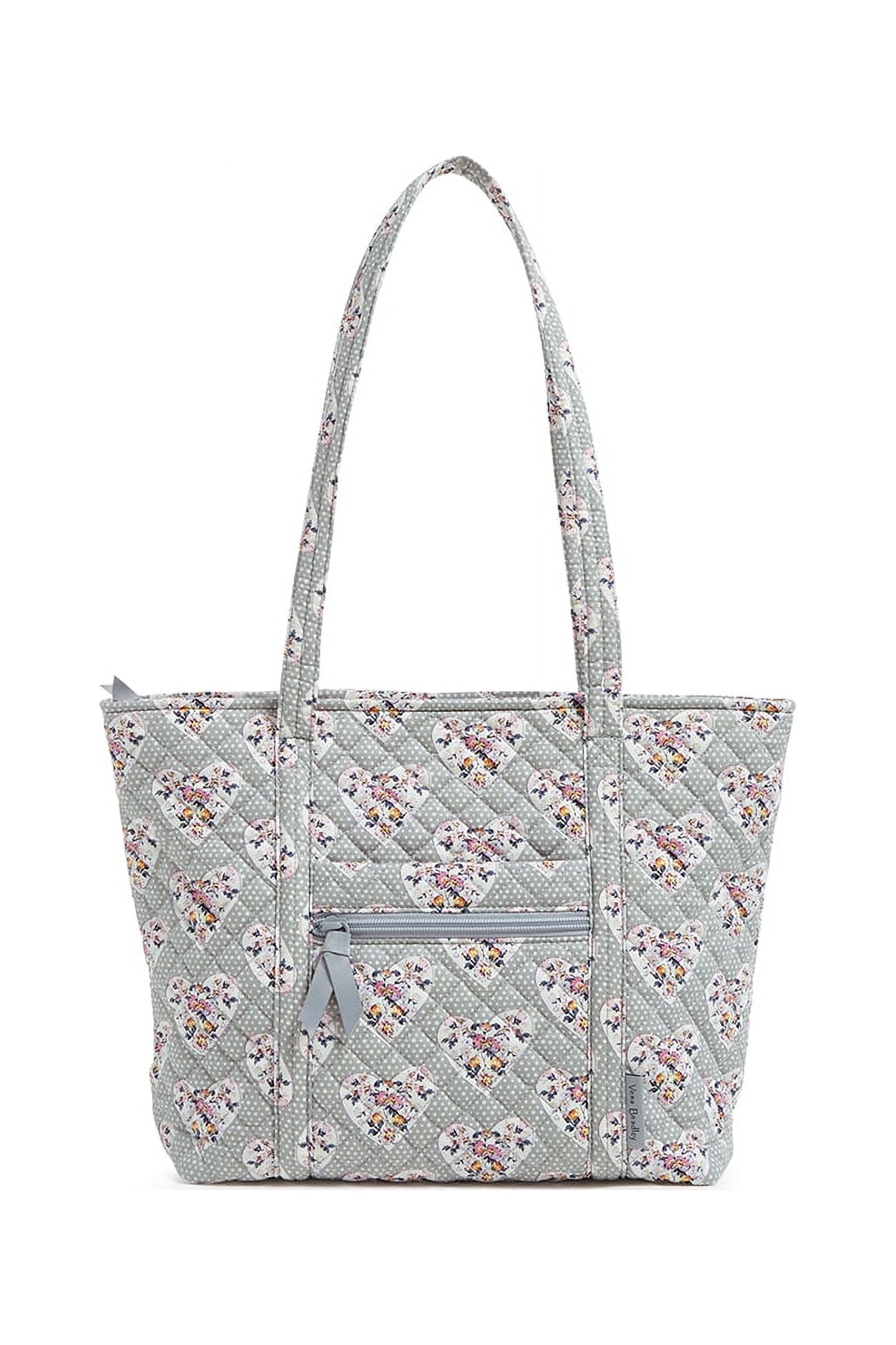 Vera Bradley Women's Cotton Small Vera Tote Bag Mon Amour Gray
