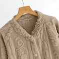 thumbnail image 6 of Hrsba Button Bed Jacket for Women Solid Color Fleece Lined Thick Long Sleeve Pj Tops, 6 of 6