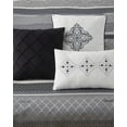 thumbnail image 3 of LANCO MODERN LIFESTYLE Queen Comforter Set, Black Grey, Luxury Geometric Jacquard, All Seasons, 7 Pieces Bedding Set, Matching Shams, Bedskirt, Decorative Pillows, 3 of 7