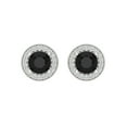 thumbnail image 3 of 1.18 ct Screw-Back Stud Earrings for Women | 5mm Round Cut Natural Onyx | 18K White Gold, 3 of 5