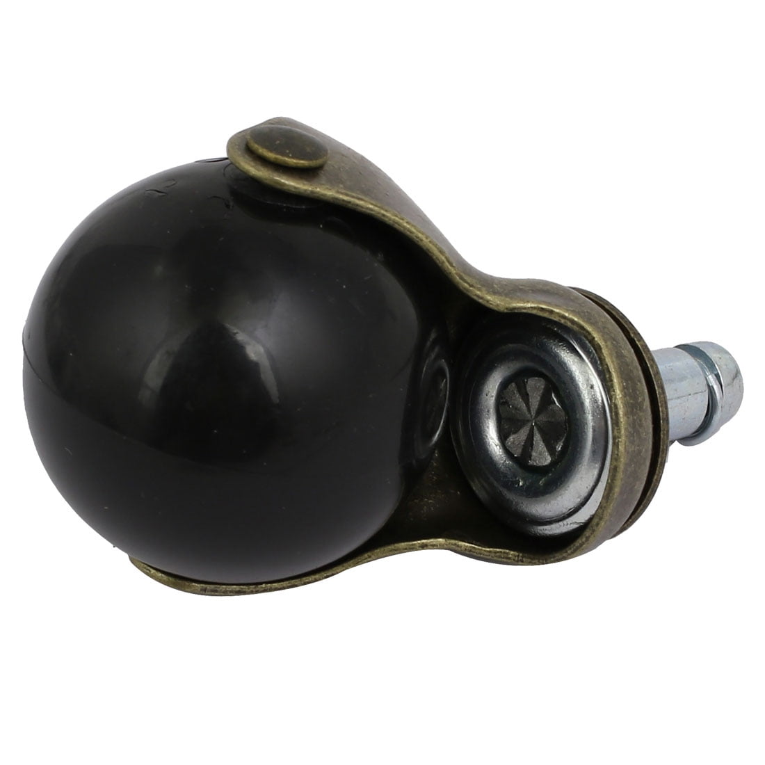 2inch Dia Double PP Ball Wheel Swivel Stem Caster Roller Bronze Tone