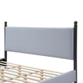 thumbnail image 4 of Christopher Knight Home 48" Striped King Upholstered Bed Frame with Headboard, Black+Blue White, 4 of 10