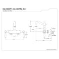 thumbnail image 2 of Kingston Brass CA1001T8 Heritage 3-3/8" Tub Wall Mount Clawfoot Tub Faucet, Brushed Nickel, 2 of 4