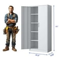 thumbnail image 2 of 71"H Metal Garage Storage Cabinet, Black Tool Steel Locking Cabinet with Doors and 4 Shelves, Tall Cabinets for Garage Storage Systems Lockable File Cabinet for Home Office, Classroom/Pantry, 2 of 9