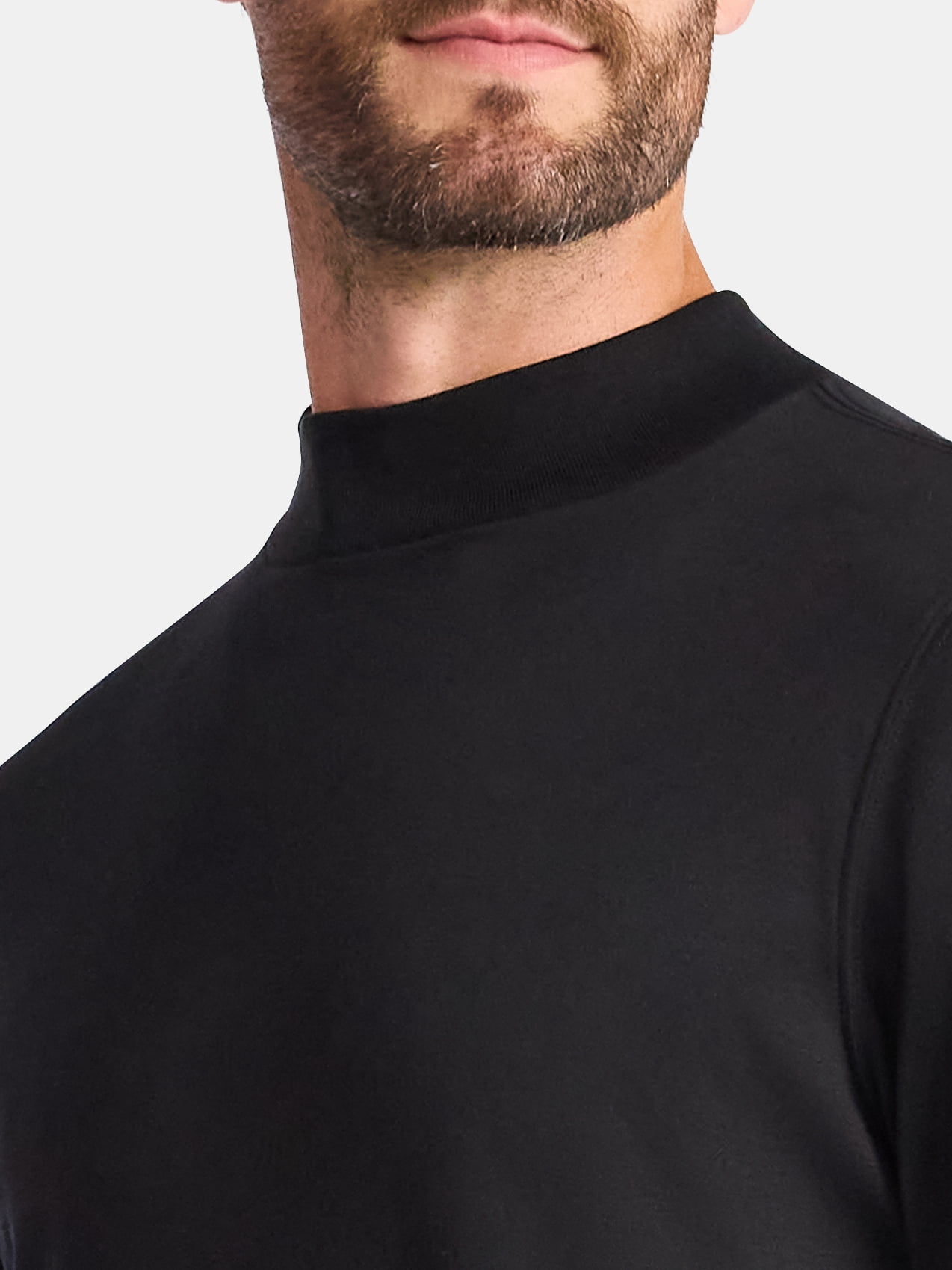 George Men's Mock Neck Pullover with Long Sleeves, Sizes S-3XL