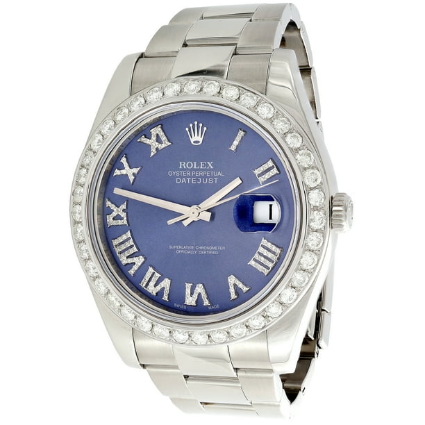 datejust 41 blue dial roman numerals