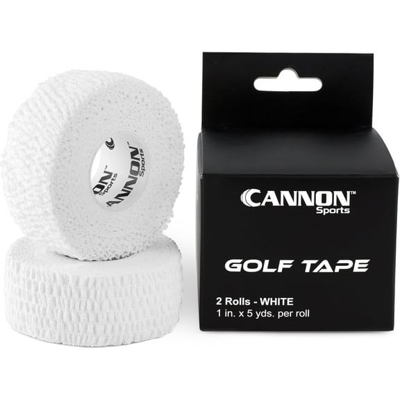 Cannon Sports 2 Pack Golfers Tape for Fingers and Hands | 1” x 5 Yards All Weather Blister Protection Non-Sticky Tape (White, 2 Pack)