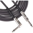 thumbnail image 4 of AvimaBasics Premium 15 Foot Guitar Instrument Cable - Right Angle 1/4-Inch TS to Straight 1/4-Inch TS 15 FT Tweed Cloth Jacket - 15 Feet Pro Cord 15' Phono 6.3mm - Single, 4 of 6