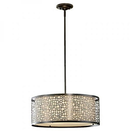 Murray Feiss F2638 3lab Joplin Collection 3 Light Pendant Antique Bronze Finish With Fabric Shade And Gl Diffuser Murray Feiss F2638 3lab Joplin Collection 3 Light Pendant Antique Bronze Finish With Fabric Shade And Gl Diffuser
