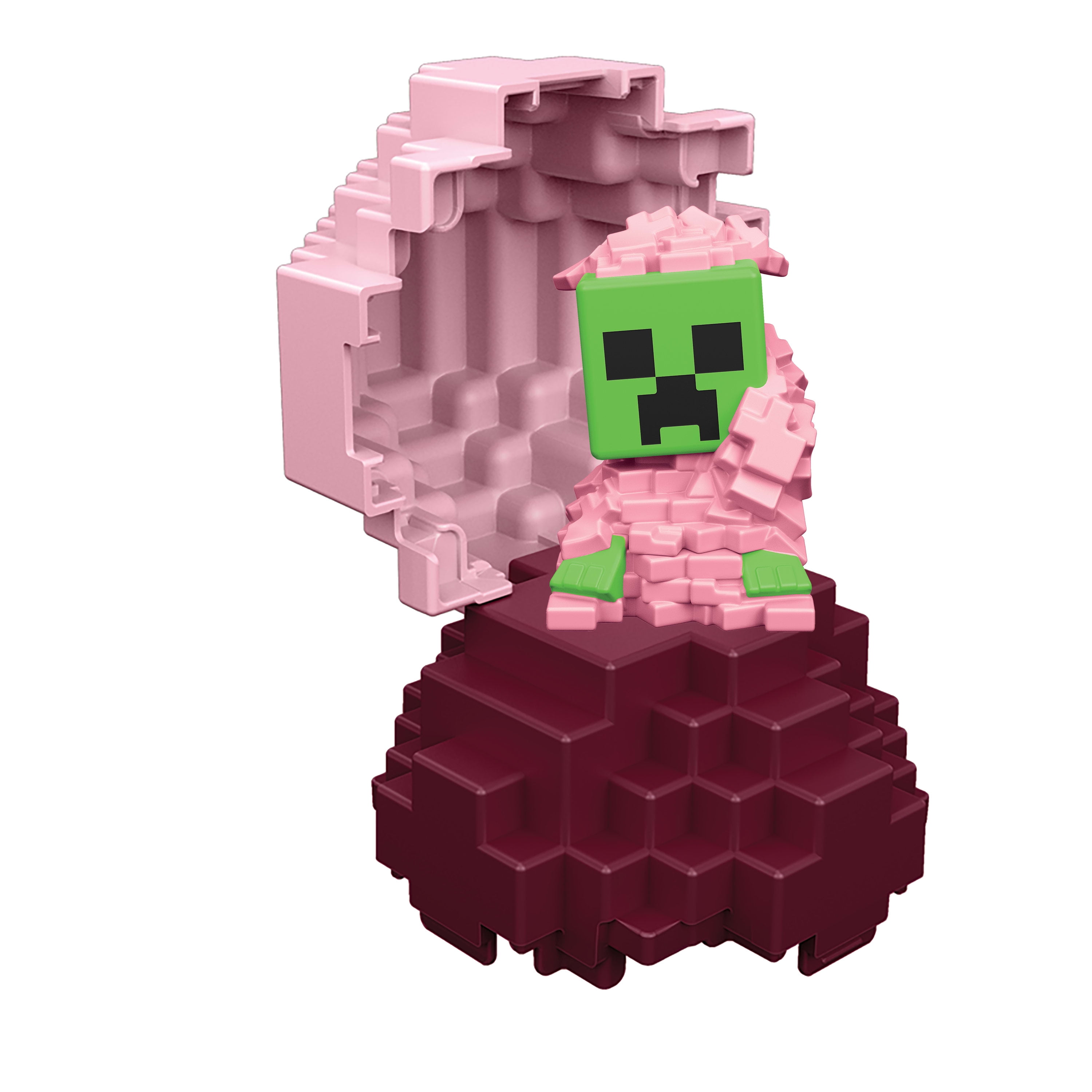 Minecraft Mini Mode Spawn Egg with Mini Figure, Cherry Blossom, 1.5-inch Toy, Petal Pile Creeper