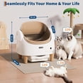 thumbnail image 3 of Memoryfield Open-Top Self Cleaning Cat Litter Box with App Control, Safety Sensors, Odor Control, Bags, Beige, 3 of 9