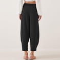 thumbnail image 4 of Pantalones palazzo holgados de pierna ancha para mujer - Cintura con cordón, bolsillos funcionales, 4 of 6