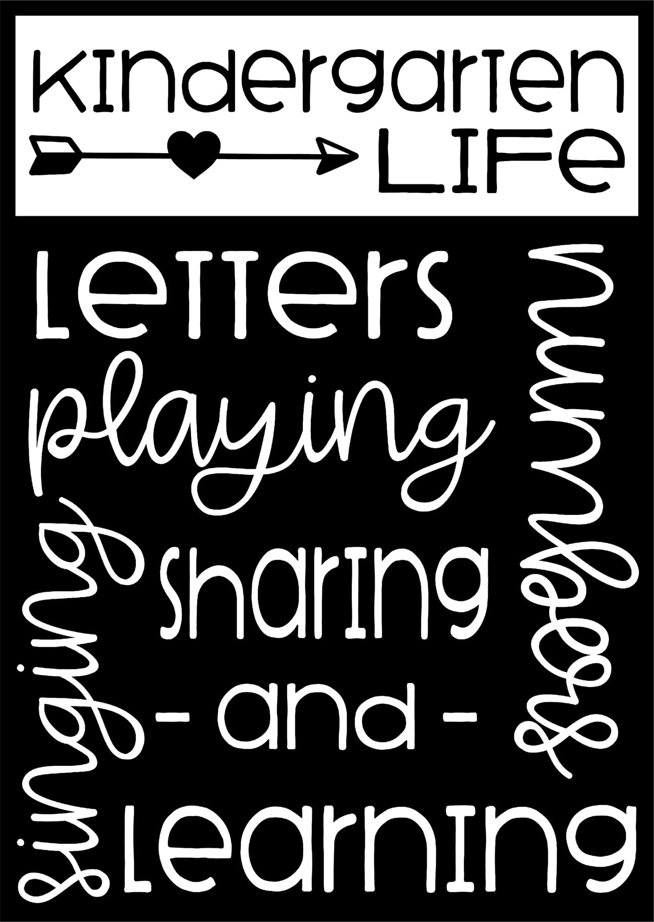 Kindergarten Life Teacher Career Sayings Job Wall Decals for Walls Peel