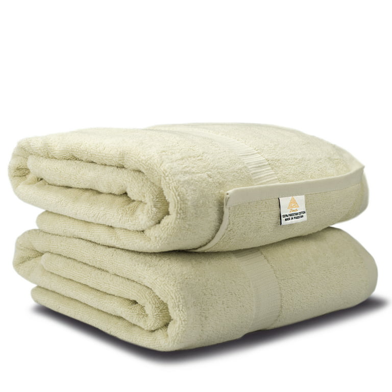 Zenith Luxury Bath Sheets - (2 Piece) Extra Large Size 40 X 70 Bath Sheets,  Beach Towels, 600 GSM, Oversized Bath Towel, Extra Large Bath Towels ,100%  Cotton,White 
