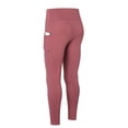 thumbnail image 2 of QLEICOM Womens Yoga Pants with Pockets Capri Leggings High Waist Sports Pants Skin-friendly Nude Double-sided Hip-lifting Workout Trousers Athletic Pants Tummy Control Leggings Red XXL, 2 of 5