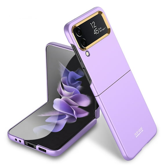 SaniMore for Samsung Galaxy Z Flip 4 6.7" Ultra-Thin Folding Case, Rugged PC Anti-Fingerprint Anti-Scratch Heavy Duty Full Body Protective Case for Samsung Z Flip 4 Women Men, Purple