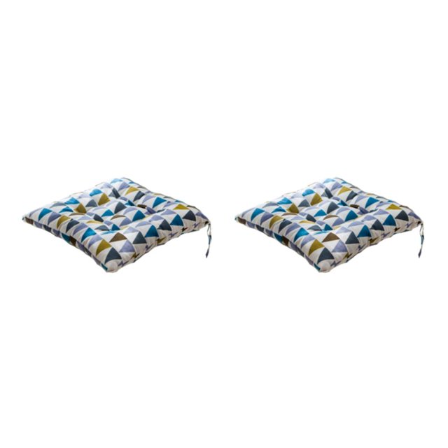 Wweixi Coussin pour Chaise Carrée - Doux et Confortable Large Gamme d'Utilisations Coussin de Chaise Carré Triangles Colorés 2Set