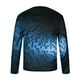 thumbnail image 4 of Blusas y camisas de manga larga con cuello redondo para hombre, blusa informal de manga larga con cuello redondo y estampado de rayas, blusa de poliéster para hombre, 4 of 5