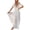 White, variant on Lolmot Plus Size Dress Women Summer Beach Button Deep V Sleeveless Dresses Drawstring Sun Protection Solid Color Long Dress