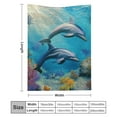 thumbnail image 3 of FCXZI Dolphins Corals Ocean Warm Cozy Flannel Blanket Multi-Purpose 50*60in, 3 of 7