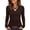 Brown, variant on Womens Slim Knitted Sweaters Cross V Neck Long Sleeve Waist Cinched Solid Color Casual Fall Base Layer Tops