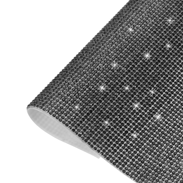 Unique Bargains Bling Rhinestone Sheet Self Adhesive Sticker 9.44 x 7.87 Inch DIY Car Decoration Sticker Black