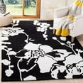 thumbnail image 3 of Unique Rugs Floral Print Black Hand Tufted Hand Made Rug Customized Are Rug 3X5 , 5X8 , 4X6 8X10 Feet, 3 of 3